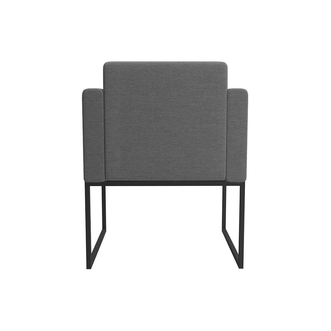 Poltrona Ana Linho Base Industrial Metálica Preto - SSX Multicoisas