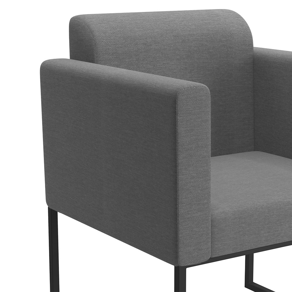 Poltrona Ana Linho Base Industrial Metálica Preto - SSX Multicoisas