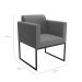 Poltrona Ana Linho Base Industrial Metálica Preto - SSX Multicoisas