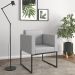 Poltrona Ana Linho Base Industrial Metálica Preto - SSX Multicoisas