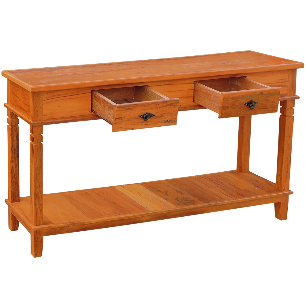 Aparador 1,5 M Madeira Demolição Peroba Rosa 2 Gavetas e 1 Prateleira Natural