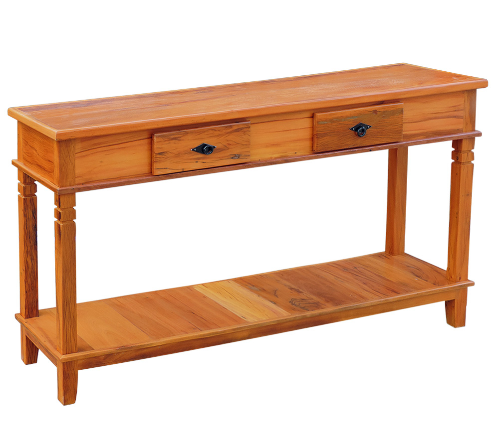 Aparador 1,5 M Madeira Demolição Peroba Rosa 2 Gavetas e 1 Prateleira Natural