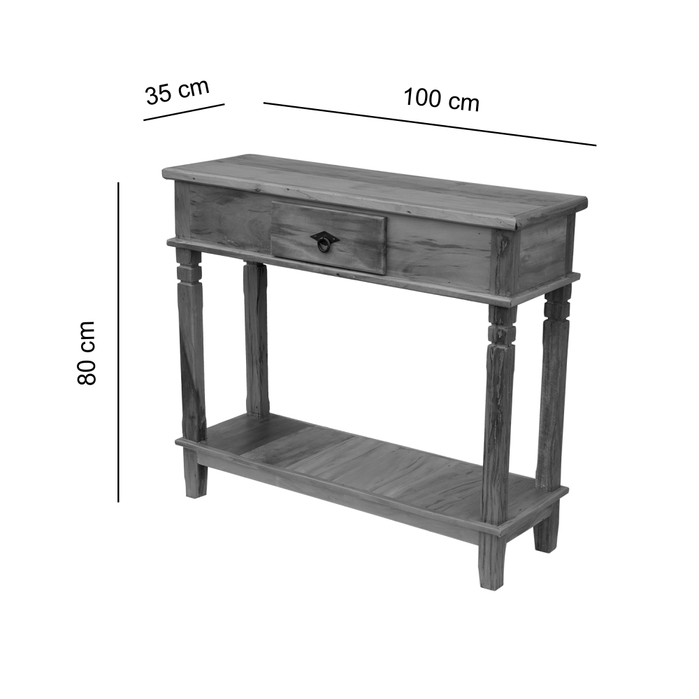 Aparador Tradicional Madeira Demolição 1M 1 Gaveta - Natural