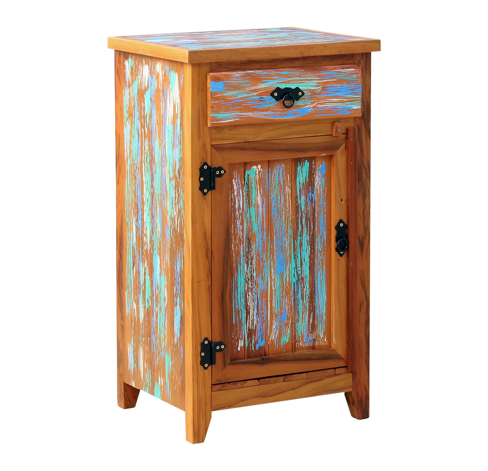 Armário Balcão Arcais 50 cm 1 Porta Madeira Maciça Pátina