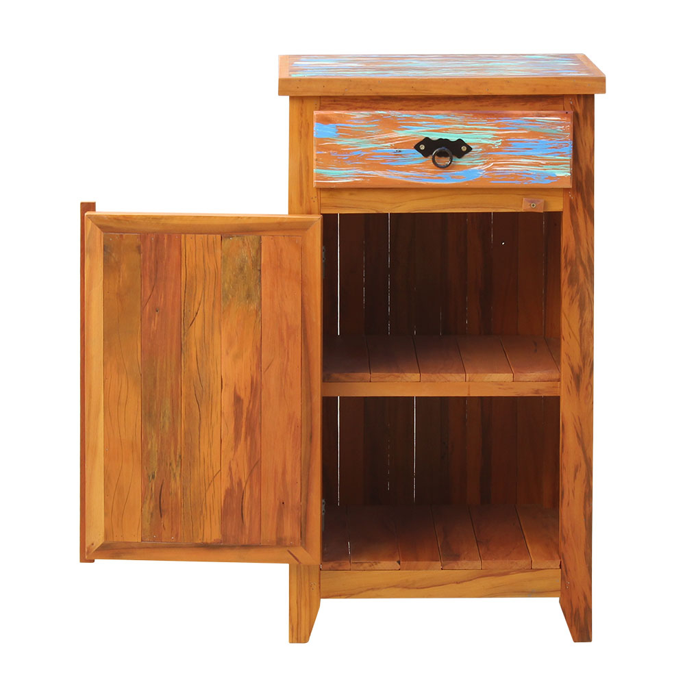 Armário Balcão Arcais 50 cm 1 Porta Madeira Maciça Pátina