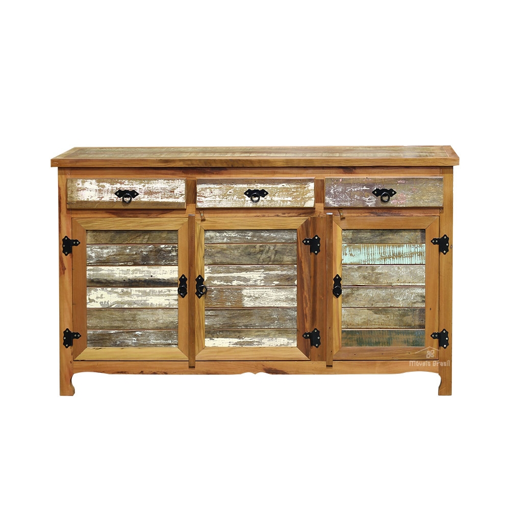 Armário Balcão Arcais Buffet 1,5 M Madeira Demolição Pátina