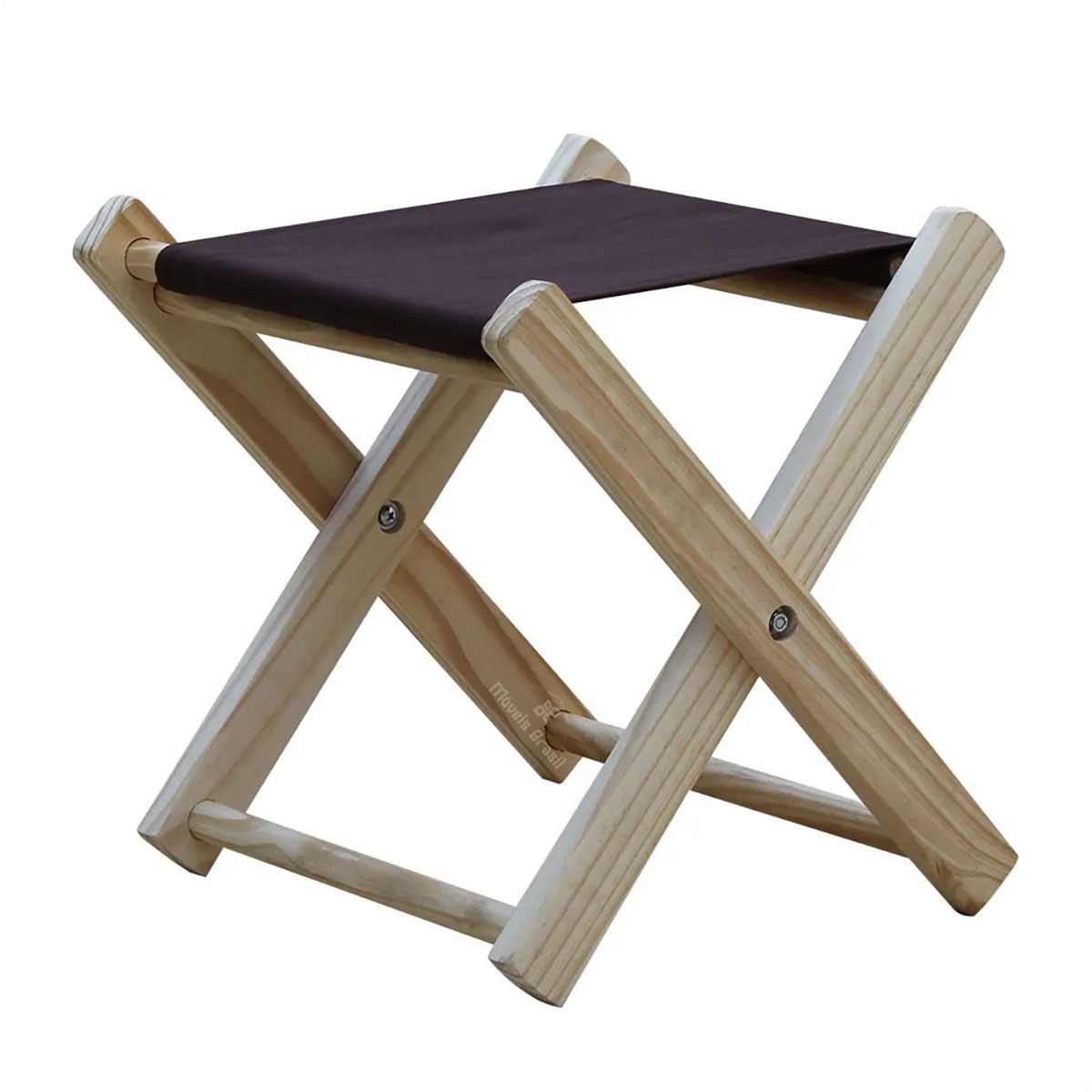 Banquinho de Madeira Banqueta Dobrável Pescador-Marrom