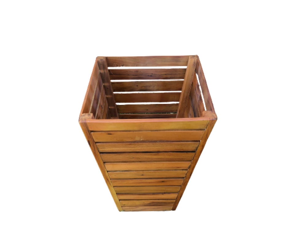 Cachepot Cone 60 CM Madeira Demolição Natural