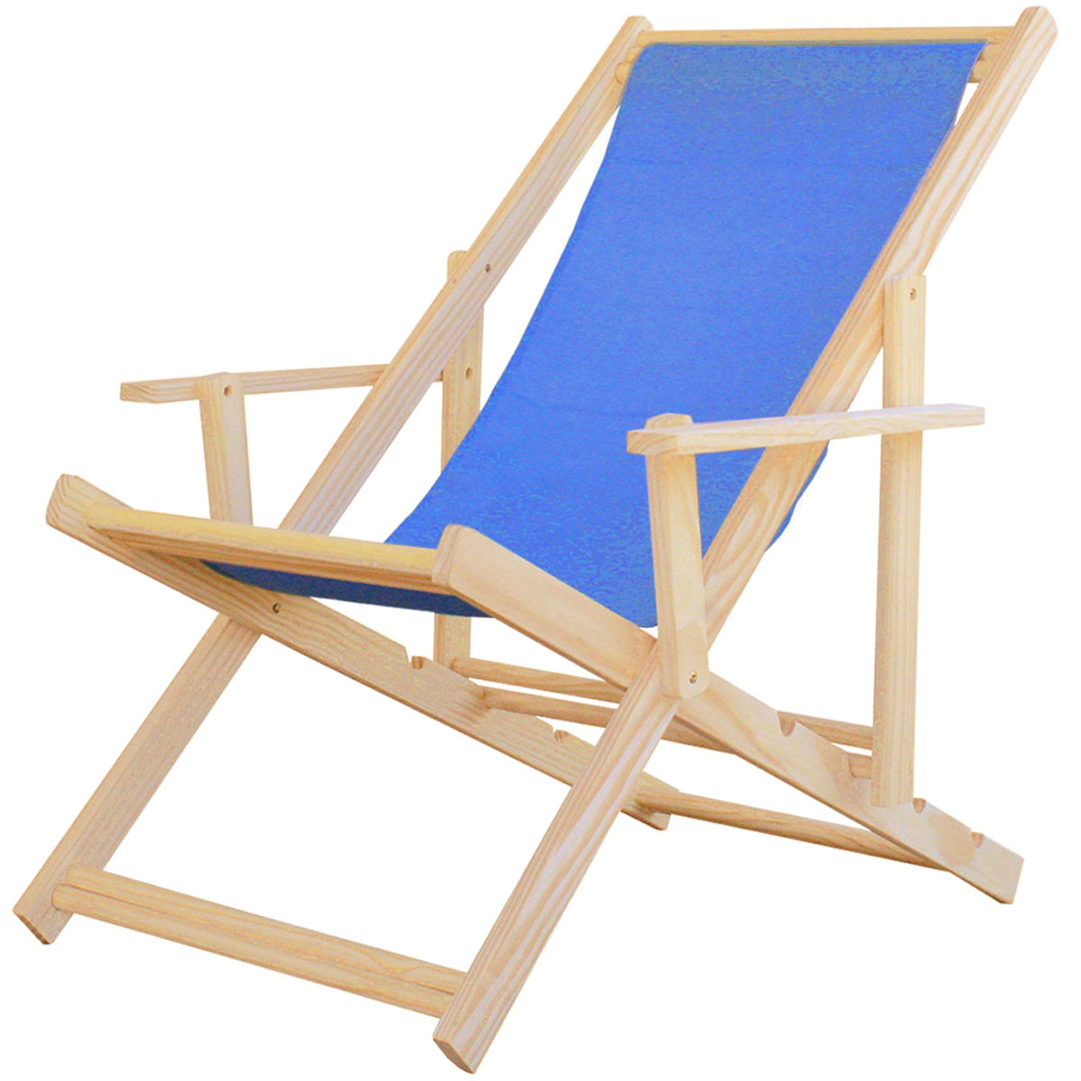 Cadeira Espreguiçadeira Dobrável Madeira C/B - Azul Claro
