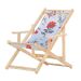 Cadeira Espreguiçadeira Dobrável Madeira C/B - Cinza Floral