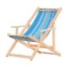 Cadeira Espreguiçadeira Dobrável Madeira C/B - Listras Azuis