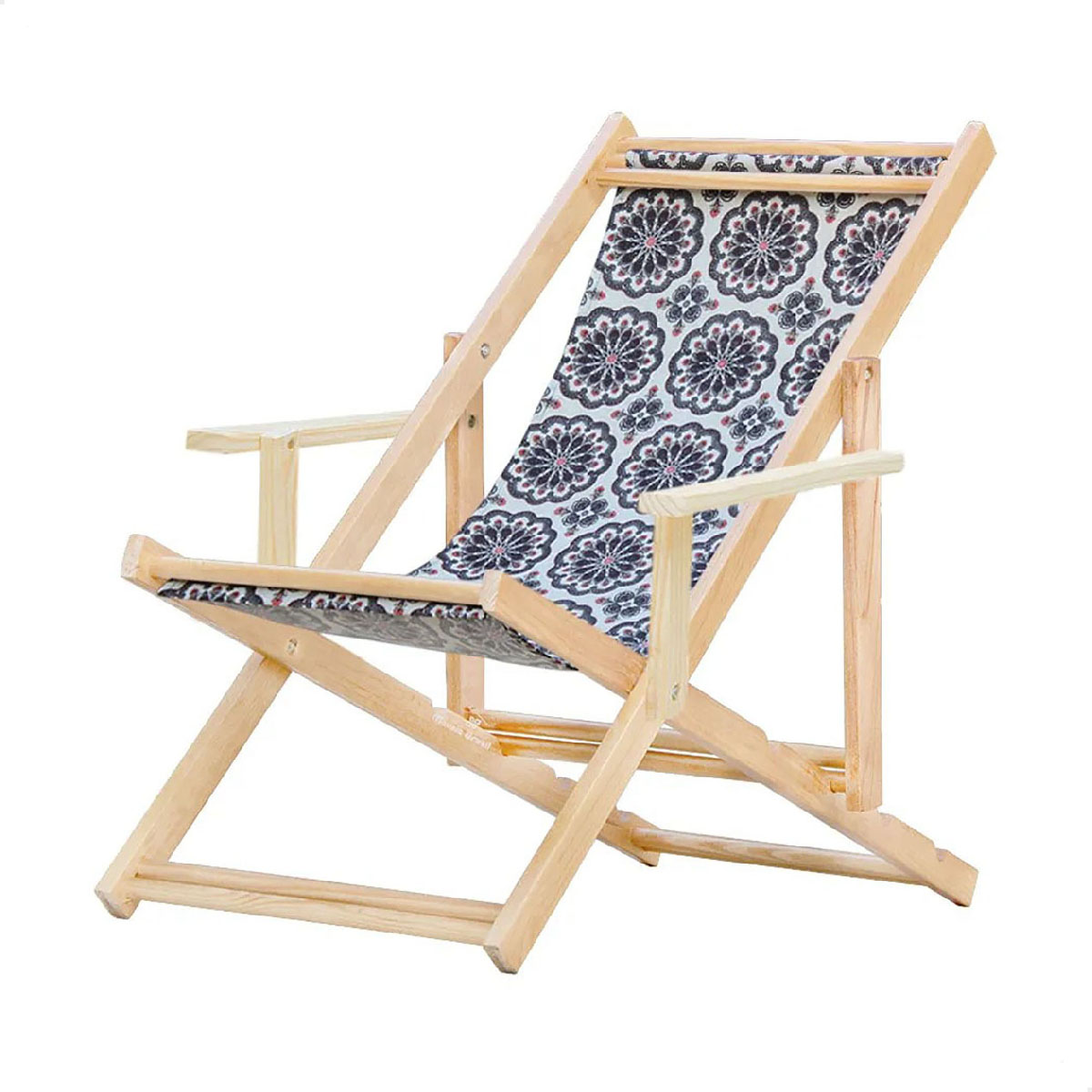 Cadeira Espreguiçadeira Dobrável Madeira C/B - Mandala