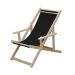 Cadeira Espreguiçadeira Dobrável Madeira C/B - Preto