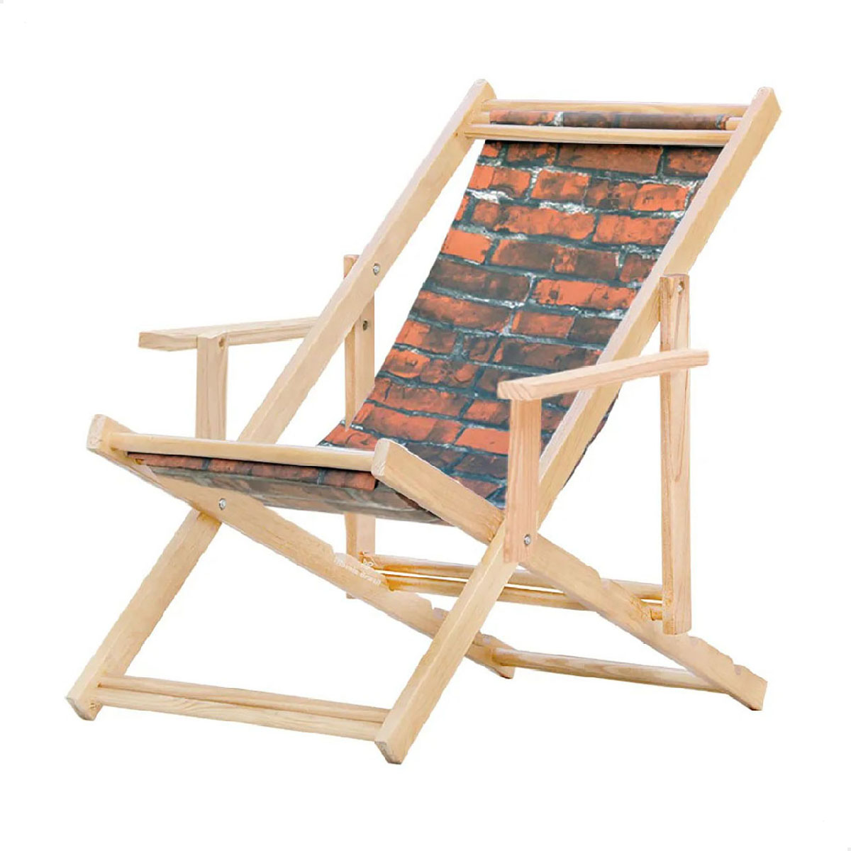 Cadeira Espreguiçadeira Dobrável Madeira C/B - Tijolo