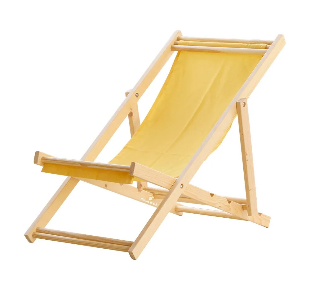Cadeira Espreguiçadeira Preguiçosa Dobrável S/B-Amarelo
