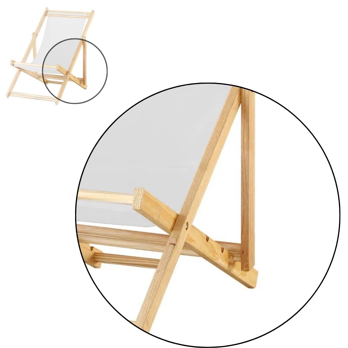 Cadeira Espreguiçadeira Preguiçosa Dobrável S/B-Branco