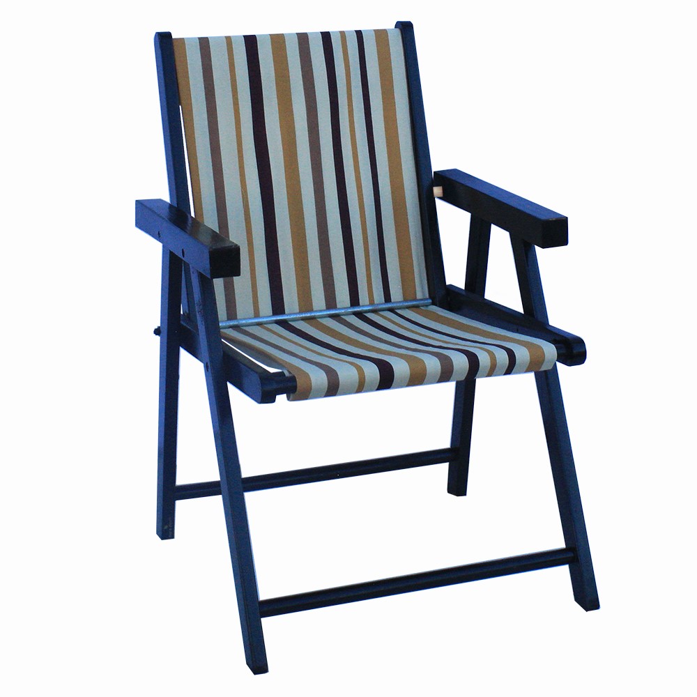 Cadeira Praia Dobrável em Madeira Black-List Marrom