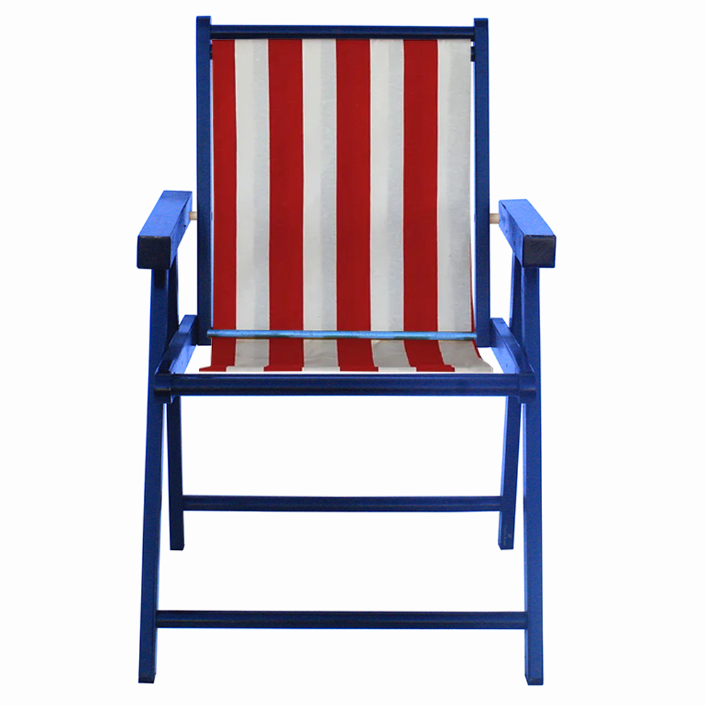 Cadeira Praia Dobrável em Madeira Black-List Vermelho/Branco
