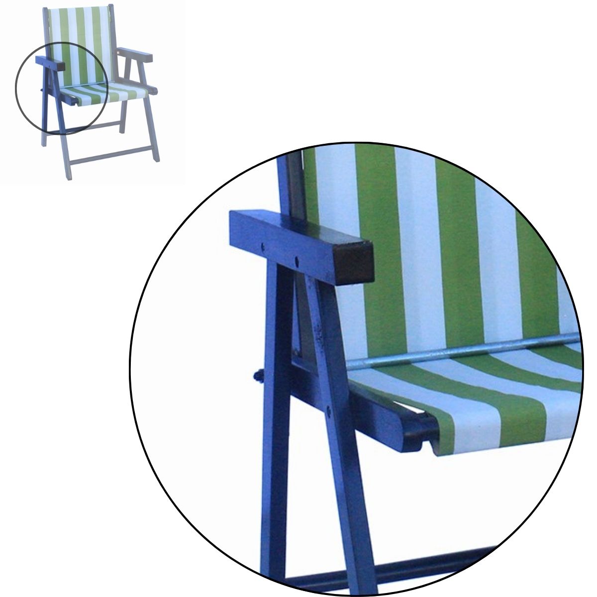 Cadeira Praia Dobrável em Madeira Black-List Vermelho/Branco