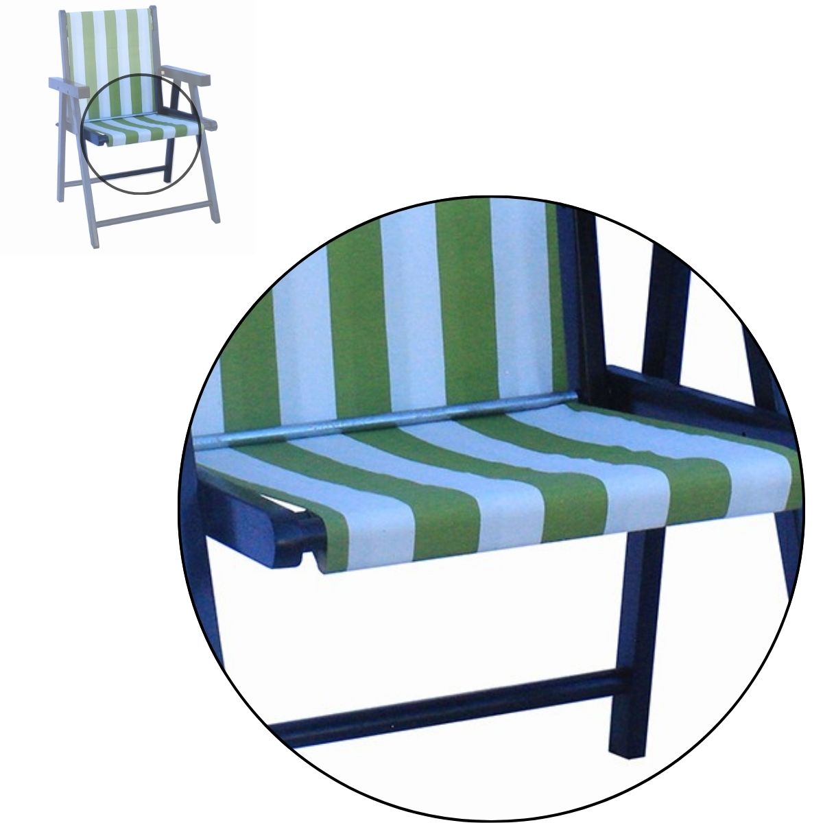 Cadeira Praia Dobrável em Madeira Black-List Vermelho/Branco