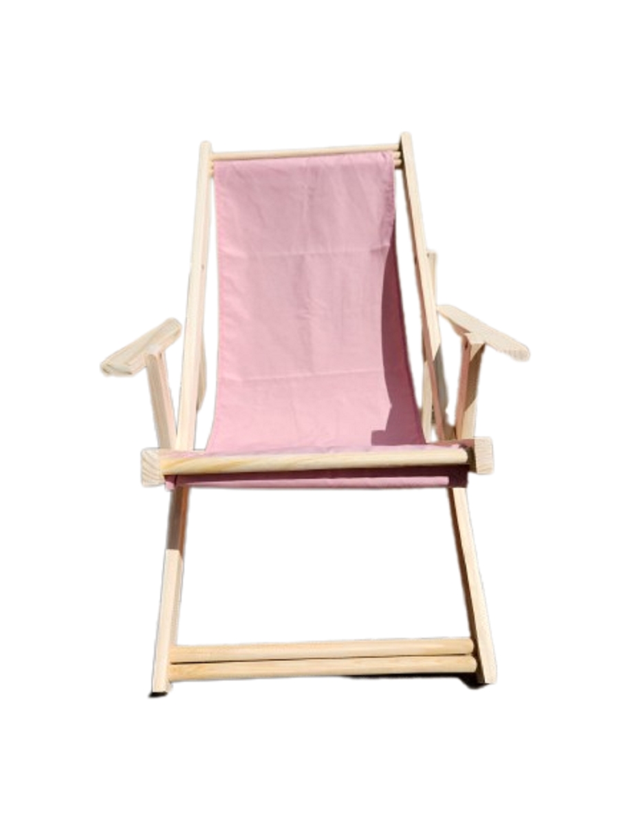 Cadeira Preguiçosa Adulto Dobrável Madeira - Rosa