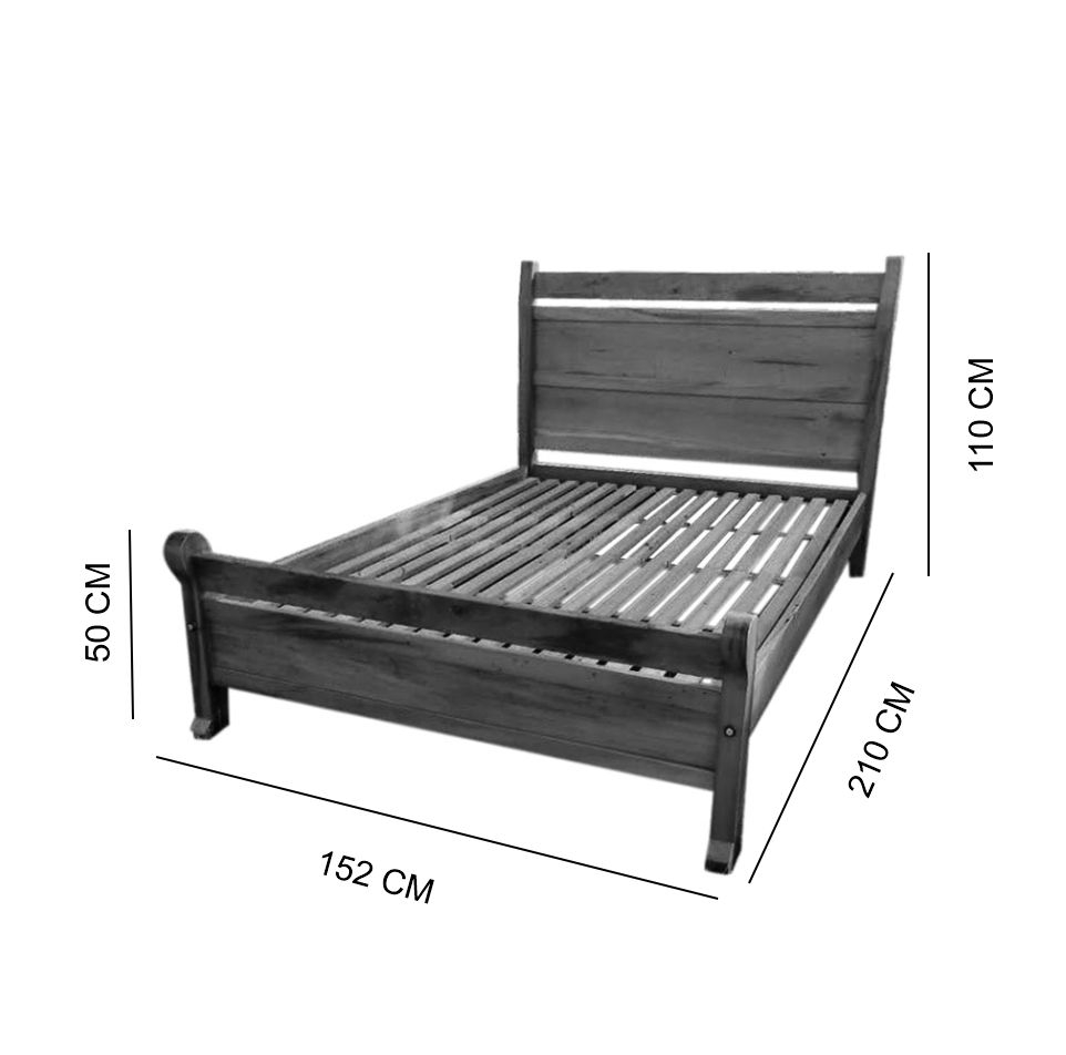 Cama Casal de Madeira Demolição Natural