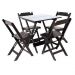 Conjunto Dobrável 70 x 70 com 4 Cadeiras Madeira Maciça Mista