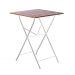 Conjunto Mesa Dobrável 60x60 cm com 4 Cadeiras Ferro e Madeira Demolição Envernizada - Branca