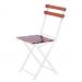 Conjunto Mesa Dobrável 60x60 cm com 4 Cadeiras Ferro e Madeira Demolição Envernizada - Branca