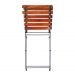 Conjunto Mesa Dobrável 60x60 cm com 4 Cadeiras Ferro e Madeira Demolição Envernizada Natural
