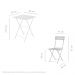Conjunto Mesa Dobrável 60x60 cm com 4 Cadeiras Ferro e Madeira Demolição Envernizada Natural