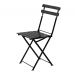 Conjunto Mesa Dobrável 60x60 cm com 4 Cadeiras Ferro e Madeira Envernizada Black