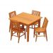 Conjunto Mesa de Jantar 1 x 1 M 4 Cadeiras Madri Madeira Demolição Natural