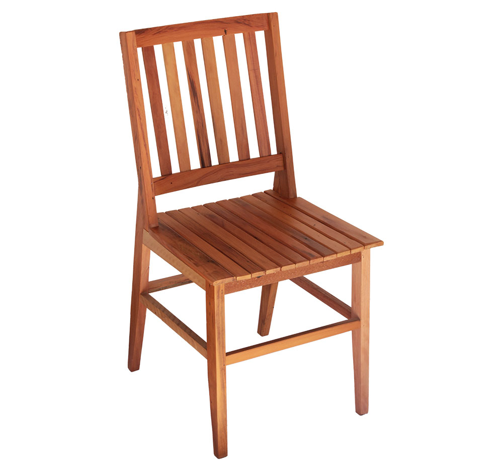 Conjunto Mesa de Jantar 1 x 1 M 4 Cadeiras Madri Madeira Demolição Natural