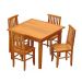 Conjunto Mesa de Jantar 1 x 1 M 4 Cadeiras Mineira Madeira Demolição Natural
