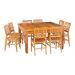 Conjunto Mesa de Jantar 1,5 x 1,5 M 8 Cadeiras Madri Madeira de Demolição Natural
