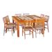 Conjunto Mesa de Jantar 1,5 x 1,5 M 8 Cadeiras Madri Madeira de Demolição com Pátina