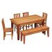 Conjunto Mesa de Jantar 1,5M 4 Cadeiras Mineira e Banco 1,5M Madeira Maciça