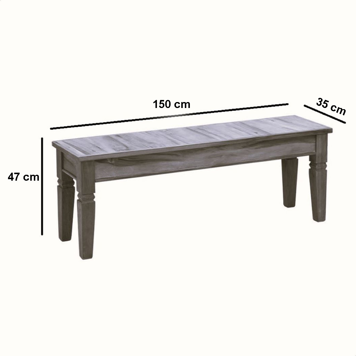 Conjunto Mesa de Jantar 1,5M 4 Cadeiras Mineira e Banco 1,5M Madeira Maciça
