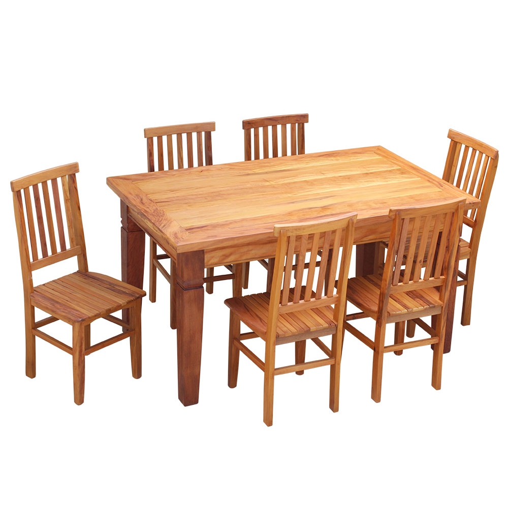 Conjunto Mesa de Jantar 1,5M 6 Cadeiras Mineira Madeira de Demolição