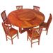 Conjunto Mesa de Jantar Redonda 1,6 M 6 Cadeiras Mineira em Madeira de Demolição Natural