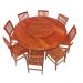 Conjunto Mesa de Jantar Redonda 1,6 M 8 Cadeiras Madri em Madeira de Demolição Natural