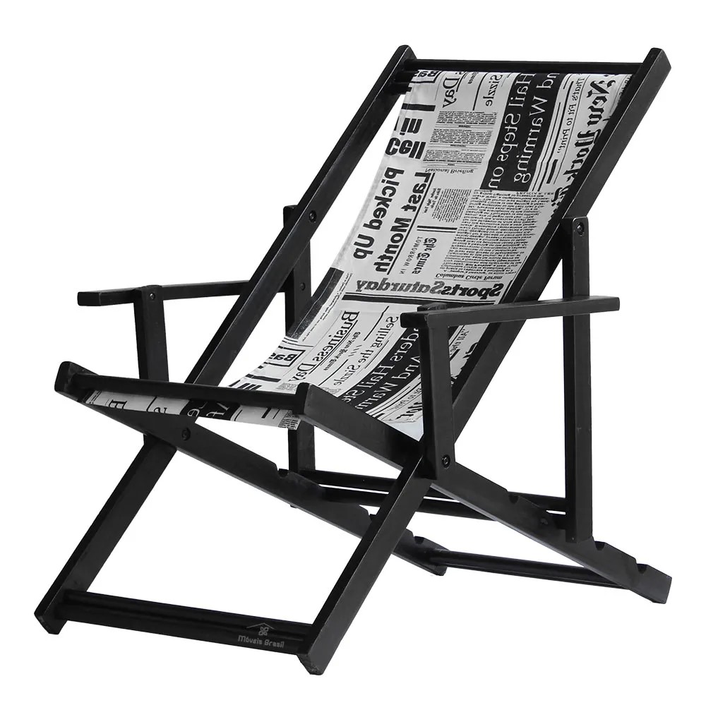 Espreguiçadeira Preguiçosa Dobrável Black CB-Jornal