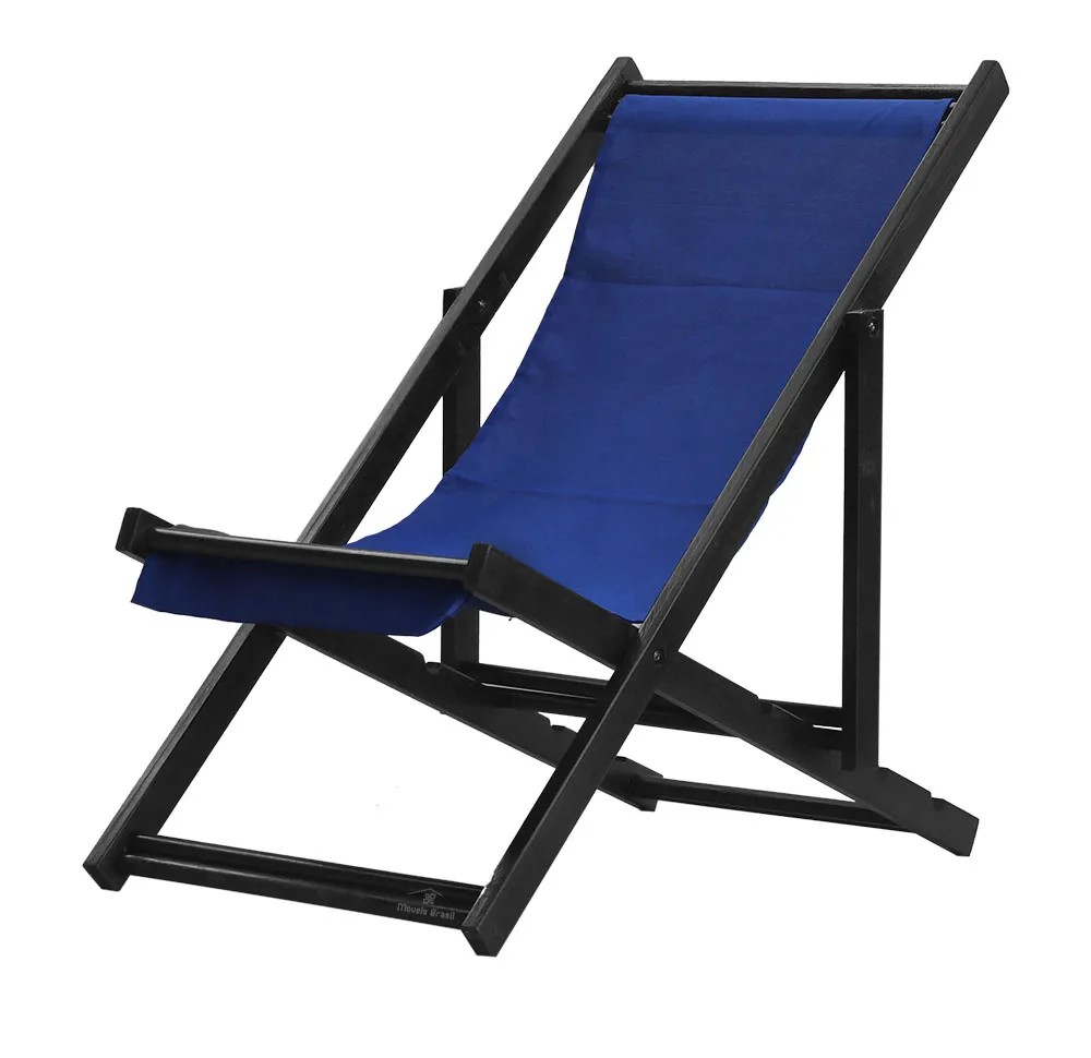 Espreguiçadeira Preguiçosa Dobrável Black SB-Azul Marinho