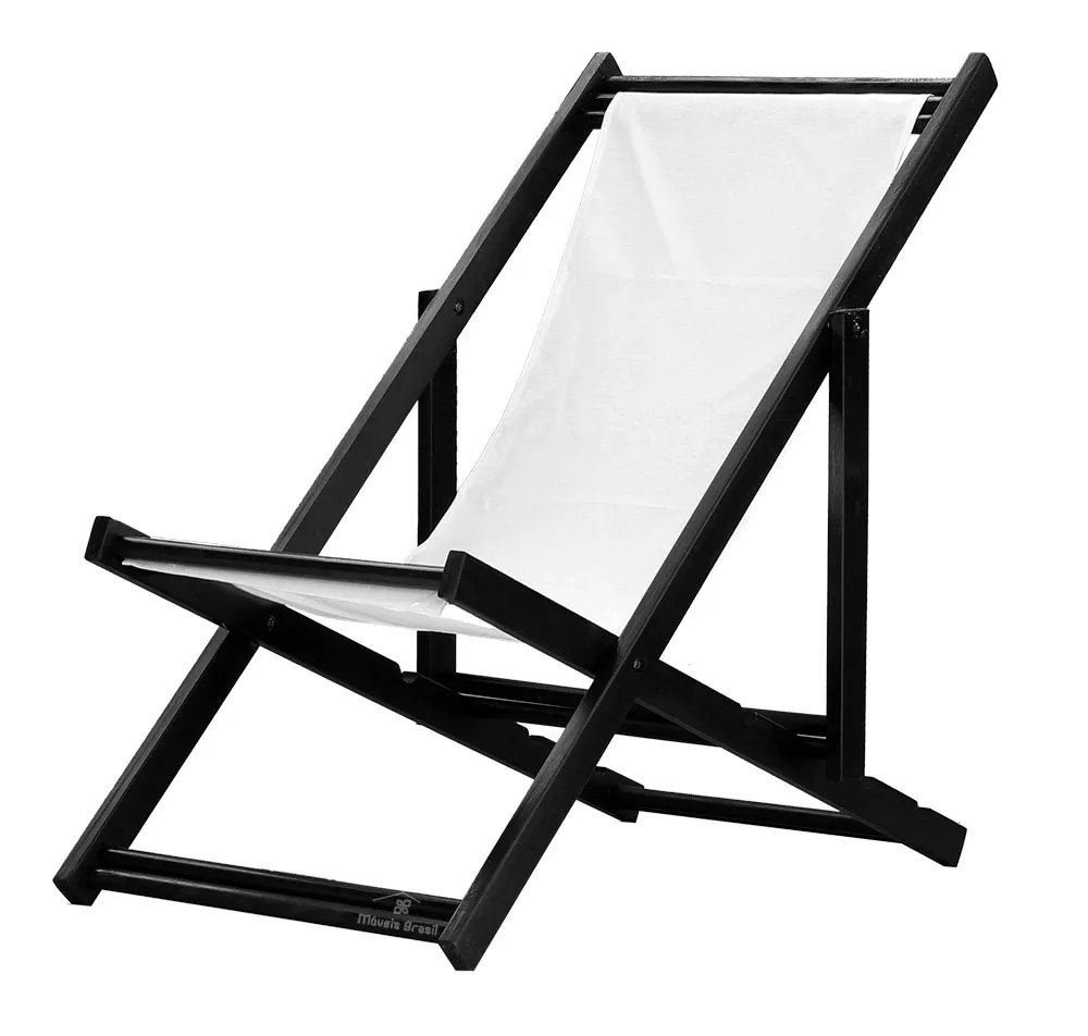 Espreguiçadeira Preguiçosa Dobrável Black SB-Branco