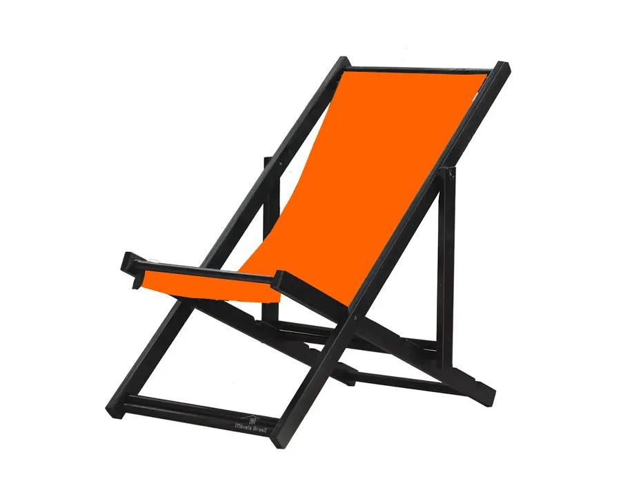 Espreguiçadeira Preguiçosa Dobrável Black SB-Laranja
