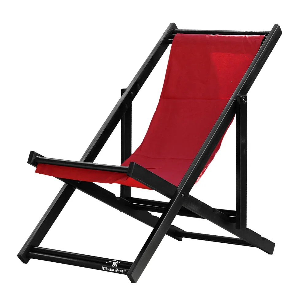 Espreguiçadeira Preguiçosa Dobrável Black SB-Vermelho