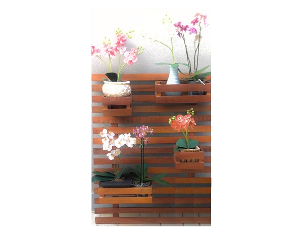 Floreira Jardim Vertical 80 cm x 100 cm Madeira Demolição