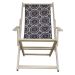 Kit 10 Cadeira Espreguiçadeira Dobrável C/B-L Azul/Branco
