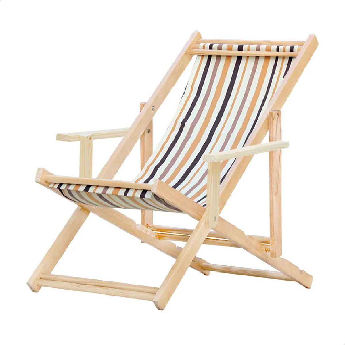 Kit 10 Cadeira Espreguiçadeira Dobrável C/B-L Marrom